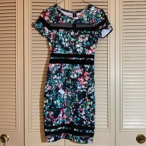 Floral Knit Fitted Dress